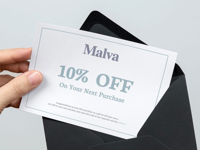 Edward Aryana | Malva first purchase branding mockup